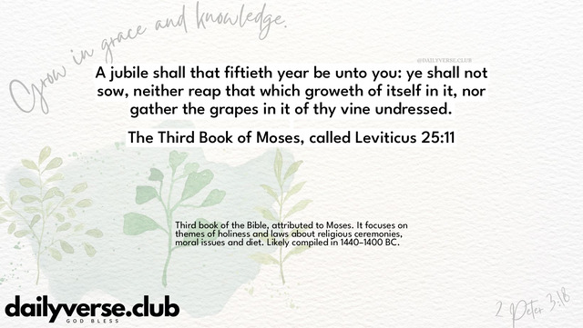 Bible Verse Wallpaper 25:11 from The Third Book of Moses, called Leviticus