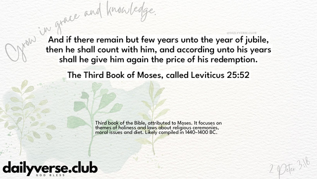 Bible Verse Wallpaper 25:52 from The Third Book of Moses, called Leviticus