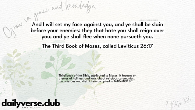Bible Verse Wallpaper 26:17 from The Third Book of Moses, called Leviticus