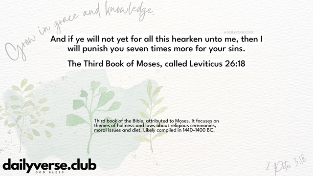 Bible Verse Wallpaper 26:18 from The Third Book of Moses, called Leviticus