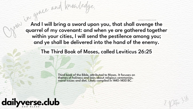 Bible Verse Wallpaper 26:25 from The Third Book of Moses, called Leviticus