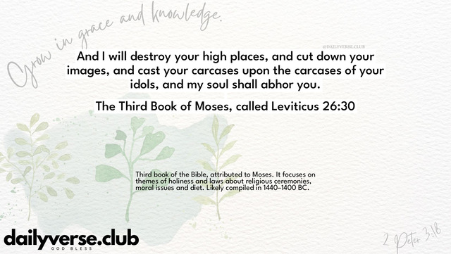 Bible Verse Wallpaper 26:30 from The Third Book of Moses, called Leviticus