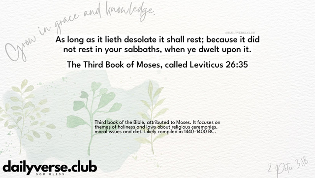 Bible Verse Wallpaper 26:35 from The Third Book of Moses, called Leviticus