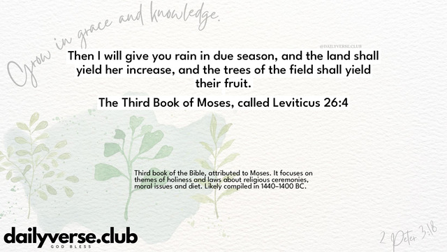 Bible Verse Wallpaper 26:4 from The Third Book of Moses, called Leviticus