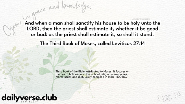 Bible Verse Wallpaper 27:14 from The Third Book of Moses, called Leviticus