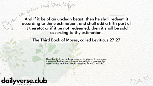 Bible Verse Wallpaper 27:27 from The Third Book of Moses, called Leviticus