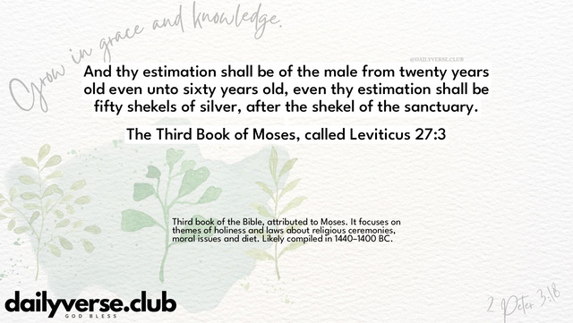 Bible Verse Wallpaper 27:3 from The Third Book of Moses, called Leviticus
