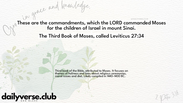 Bible Verse Wallpaper 27:34 from The Third Book of Moses, called Leviticus