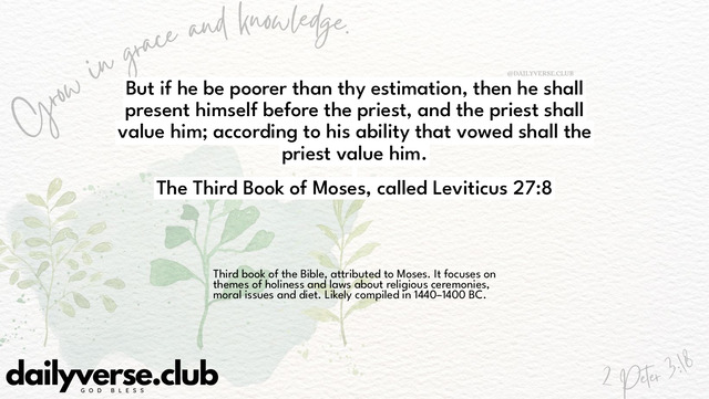 Bible Verse Wallpaper 27:8 from The Third Book of Moses, called Leviticus