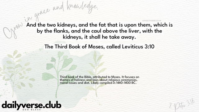 Bible Verse Wallpaper 3:10 from The Third Book of Moses, called Leviticus