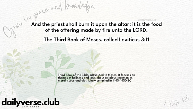 Bible Verse Wallpaper 3:11 from The Third Book of Moses, called Leviticus