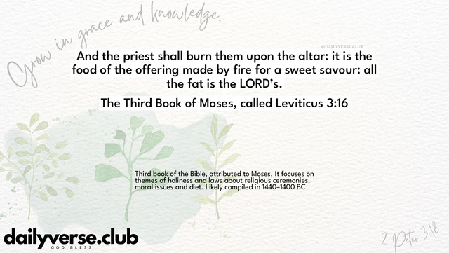 Bible Verse Wallpaper 3:16 from The Third Book of Moses, called Leviticus