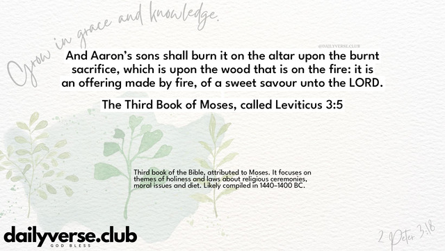 Bible Verse Wallpaper 3:5 from The Third Book of Moses, called Leviticus