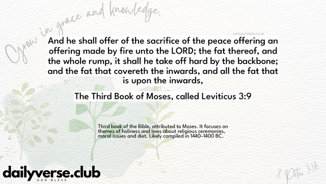 Bible Verse Wallpaper 3:9 from The Third Book of Moses, called Leviticus