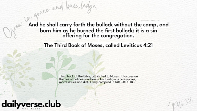 Bible Verse Wallpaper 4:21 from The Third Book of Moses, called Leviticus