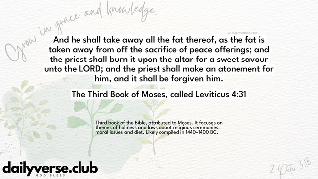 Bible Verse Wallpaper 4:31 from The Third Book of Moses, called Leviticus