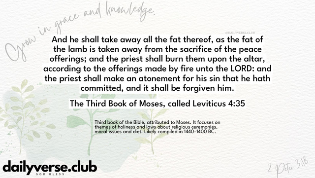 Bible Verse Wallpaper 4:35 from The Third Book of Moses, called Leviticus