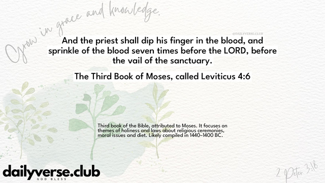 Bible Verse Wallpaper 4:6 from The Third Book of Moses, called Leviticus
