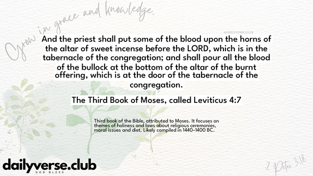 Bible Verse Wallpaper 4:7 from The Third Book of Moses, called Leviticus