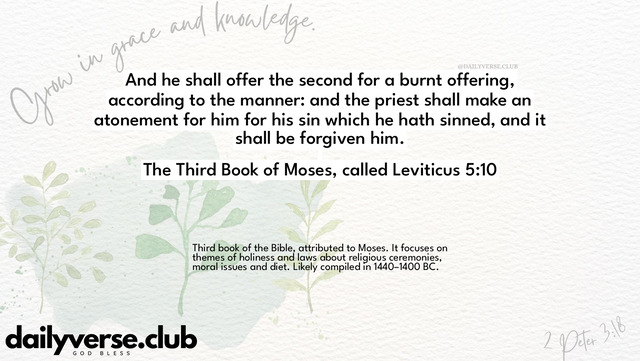 Bible Verse Wallpaper 5:10 from The Third Book of Moses, called Leviticus