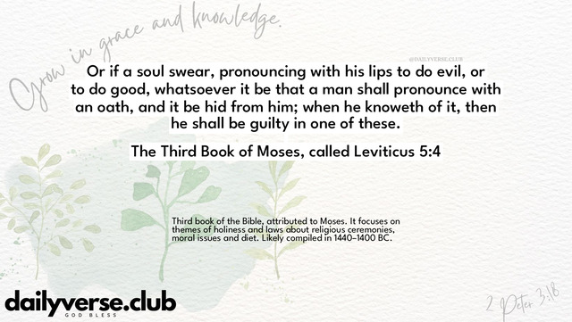 Bible Verse Wallpaper 5:4 from The Third Book of Moses, called Leviticus