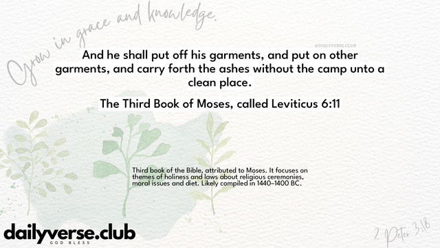 Bible Verse Wallpaper 6:11 from The Third Book of Moses, called Leviticus