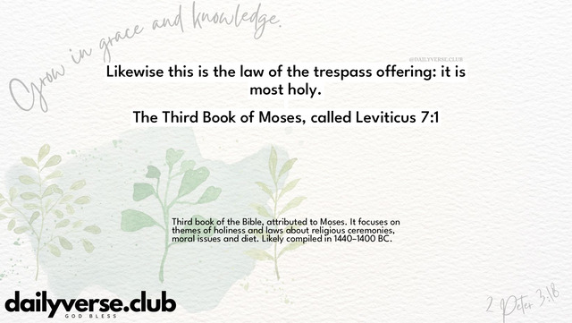 Bible Verse Wallpaper 7:1 from The Third Book of Moses, called Leviticus