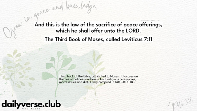 Bible Verse Wallpaper 7:11 from The Third Book of Moses, called Leviticus