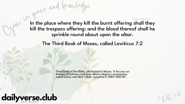 Bible Verse Wallpaper 7:2 from The Third Book of Moses, called Leviticus