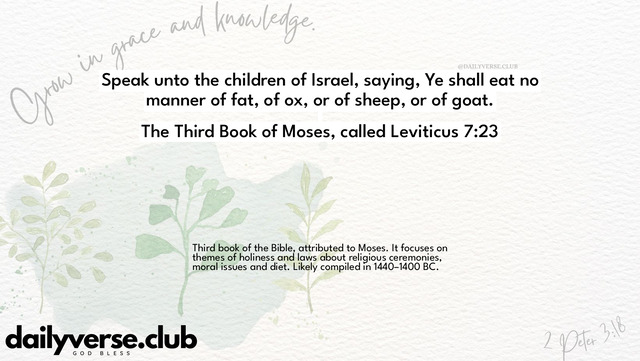 Bible Verse Wallpaper 7:23 from The Third Book of Moses, called Leviticus
