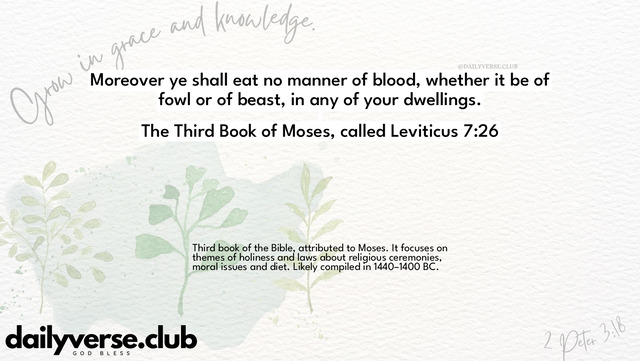 Bible Verse Wallpaper 7:26 from The Third Book of Moses, called Leviticus