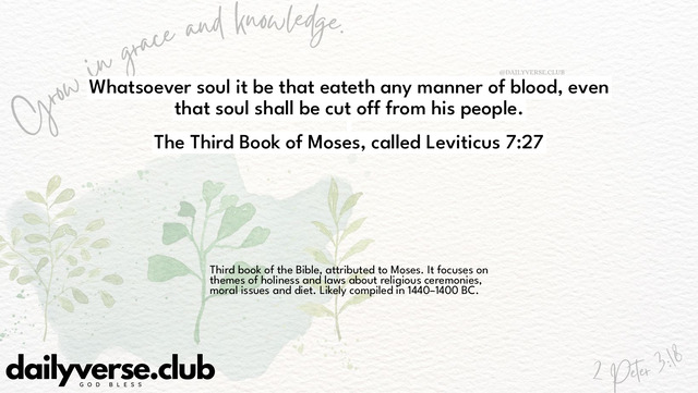 Bible Verse Wallpaper 7:27 from The Third Book of Moses, called Leviticus
