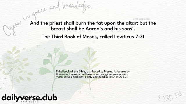 Bible Verse Wallpaper 7:31 from The Third Book of Moses, called Leviticus