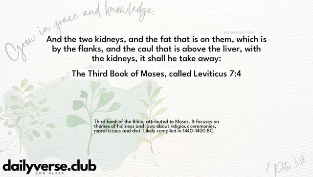 Bible Verse Wallpaper 7:4 from The Third Book of Moses, called Leviticus
