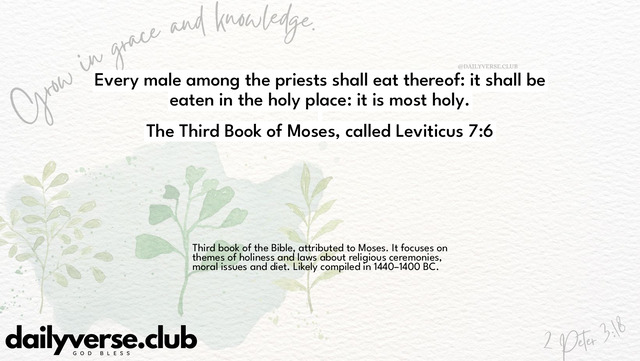 Bible Verse Wallpaper 7:6 from The Third Book of Moses, called Leviticus
