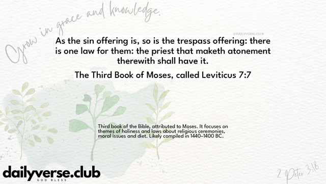Bible Verse Wallpaper 7:7 from The Third Book of Moses, called Leviticus