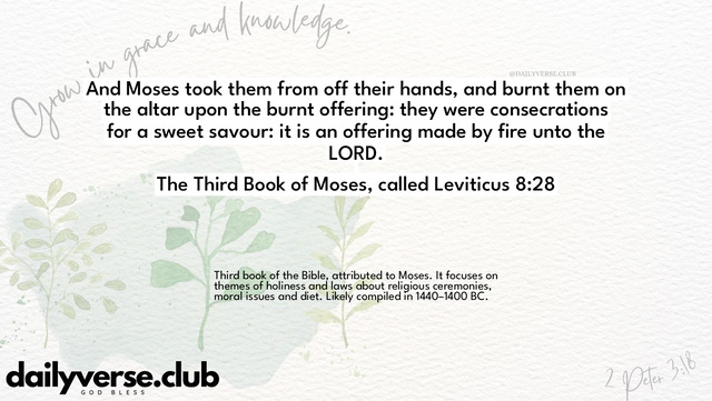 Bible Verse Wallpaper 8:28 from The Third Book of Moses, called Leviticus