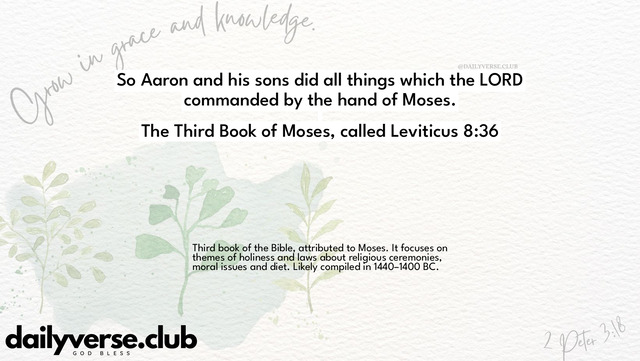 Bible Verse Wallpaper 8:36 from The Third Book of Moses, called Leviticus