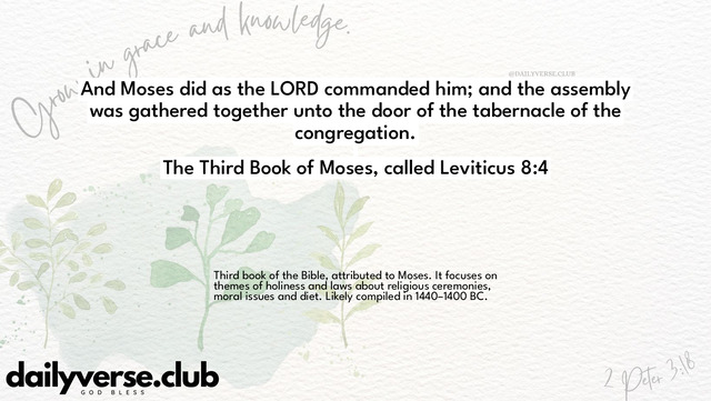 Bible Verse Wallpaper 8:4 from The Third Book of Moses, called Leviticus