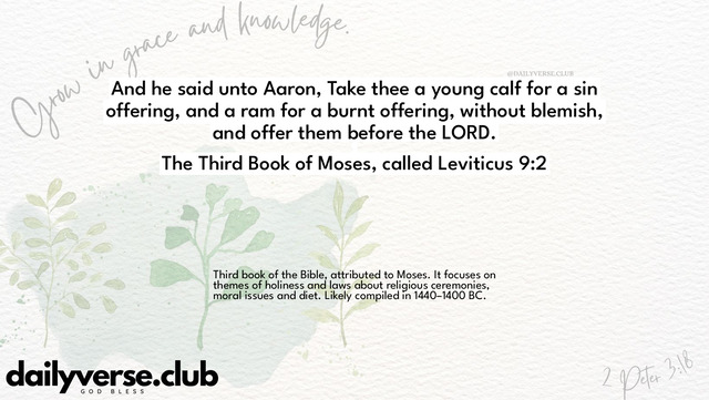 Bible Verse Wallpaper 9:2 from The Third Book of Moses, called Leviticus