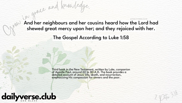 Bible Verse Wallpaper 1:58 from The Gospel According to Luke