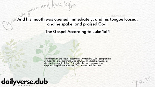 Bible Verse Wallpaper 1:64 from The Gospel According to Luke