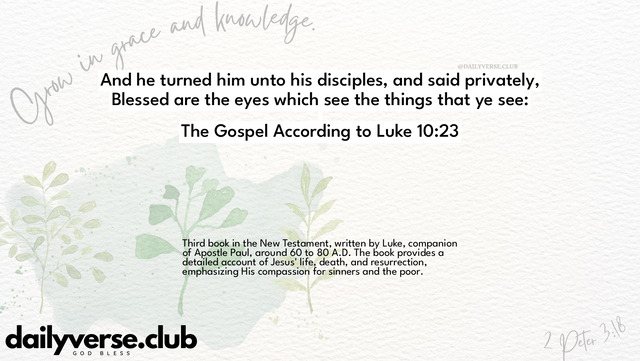 Bible Verse Wallpaper 10:23 from The Gospel According to Luke