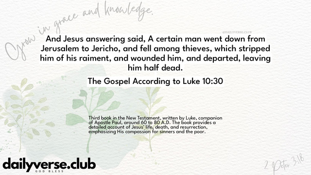 Bible Verse Wallpaper 10:30 from The Gospel According to Luke