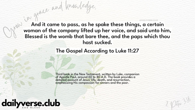 Bible Verse Wallpaper 11:27 from The Gospel According to Luke