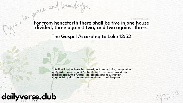 Bible Verse Wallpaper 12:52 from The Gospel According to Luke