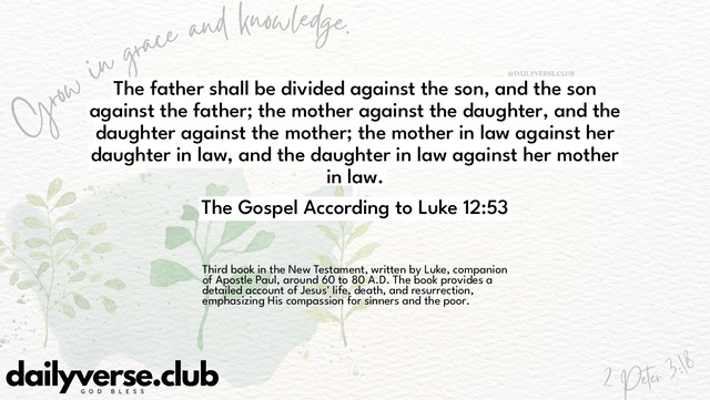 Bible Verse Wallpaper 12:53 from The Gospel According to Luke