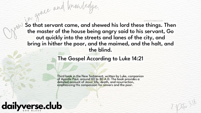 Bible Verse Wallpaper 14:21 from The Gospel According to Luke