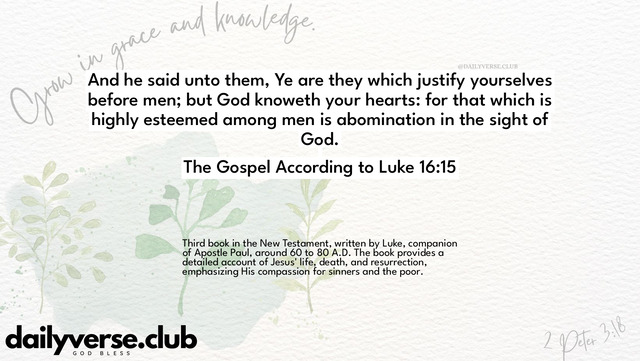 Bible Verse Wallpaper 16:15 from The Gospel According to Luke