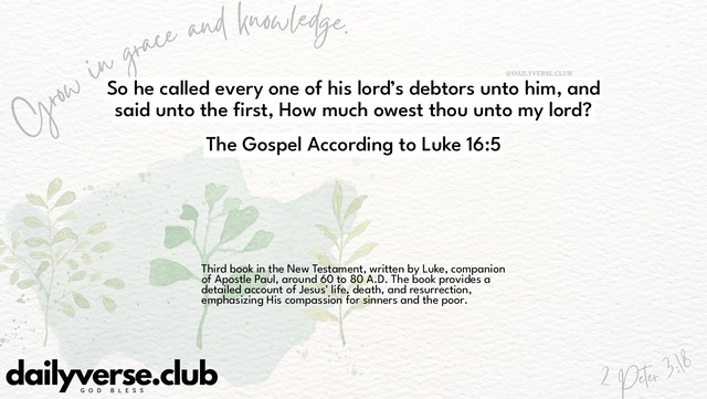 Bible Verse Wallpaper 16:5 from The Gospel According to Luke